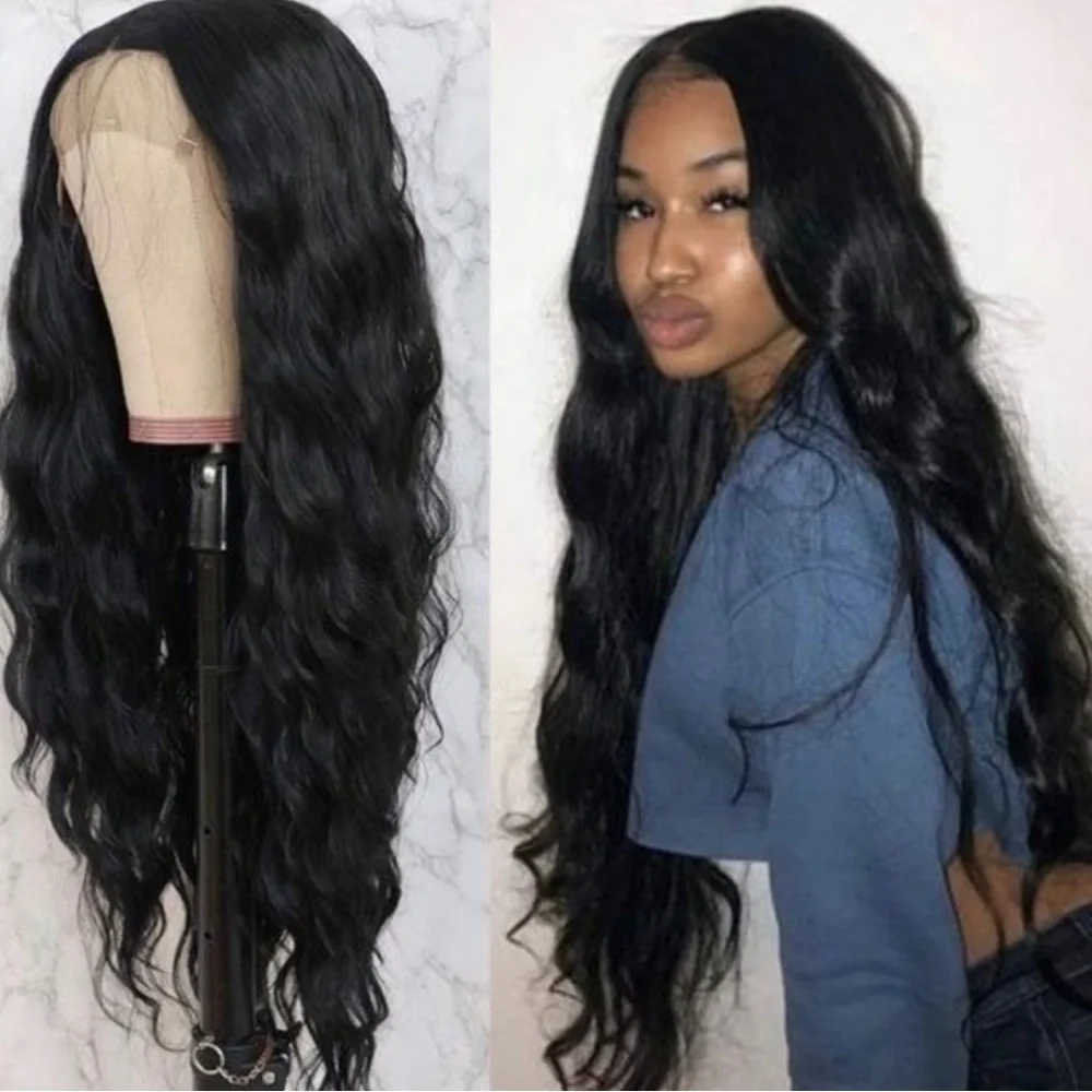 28inch Long Loose Wave Lace Front Wig #1B